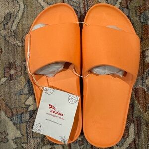 Archie’s Women's Vibrant Orange Slide Sandals